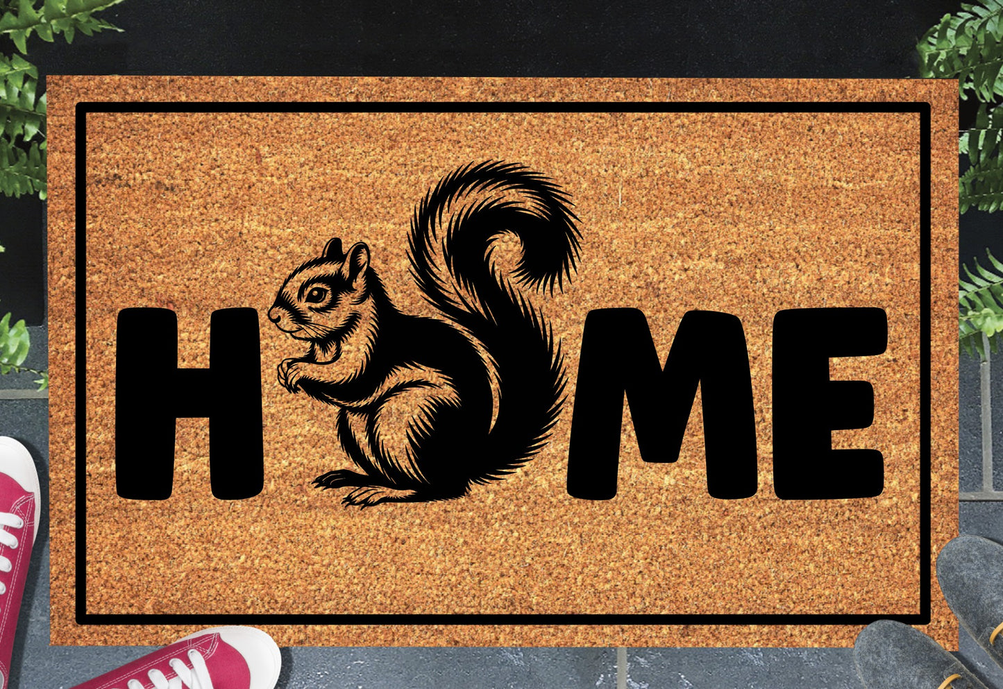 Squirrel Doormat #4 - Squirrel Welcome Mat - 3 Sizes Available