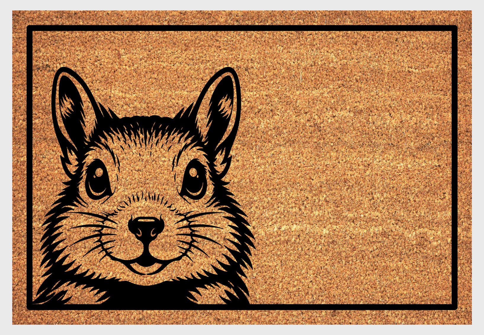 Peeking squirrel coir doormat #1 with peeping squirrel design