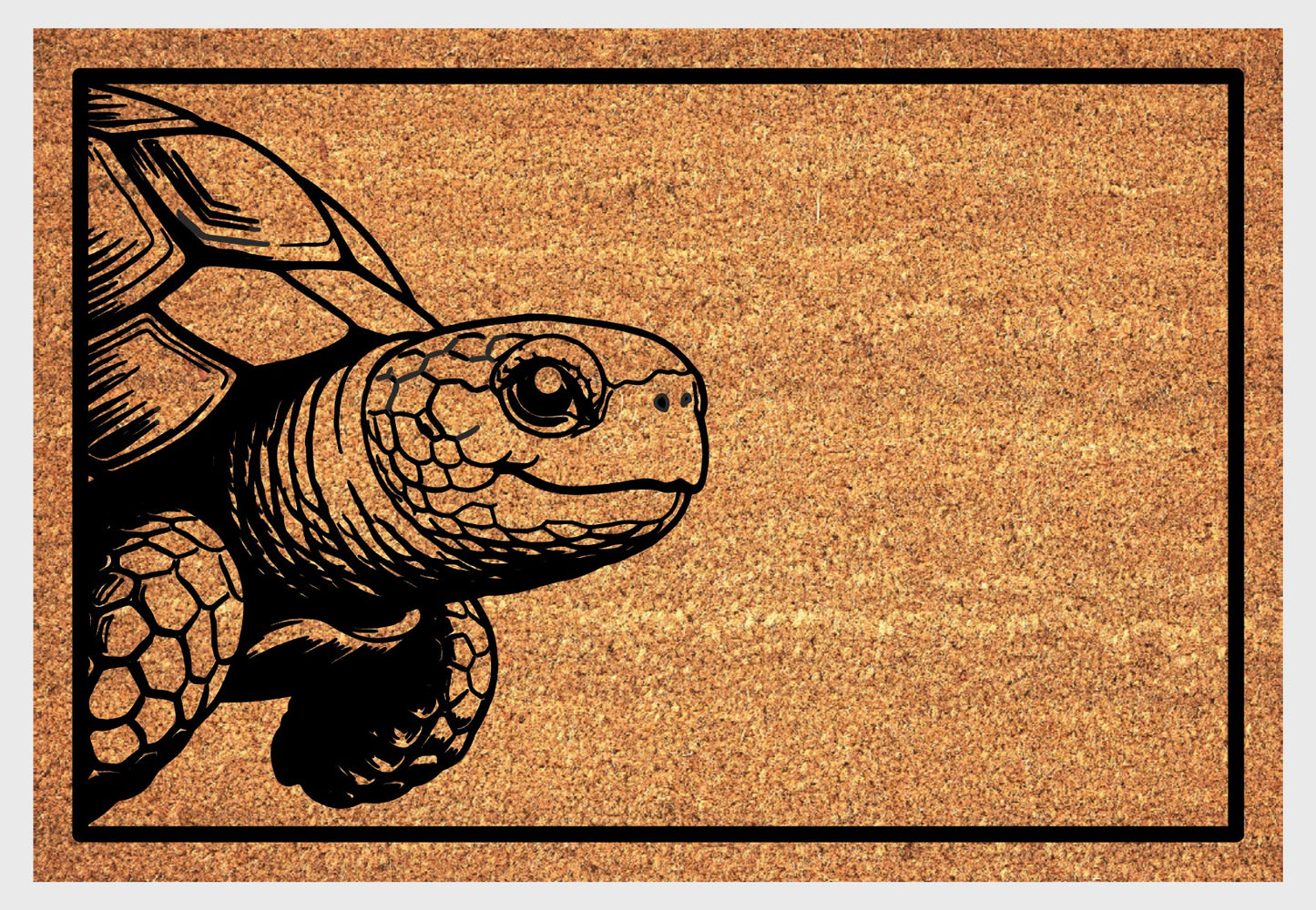 Peeking tortoise coir doormat #1 with peeping tortoise design