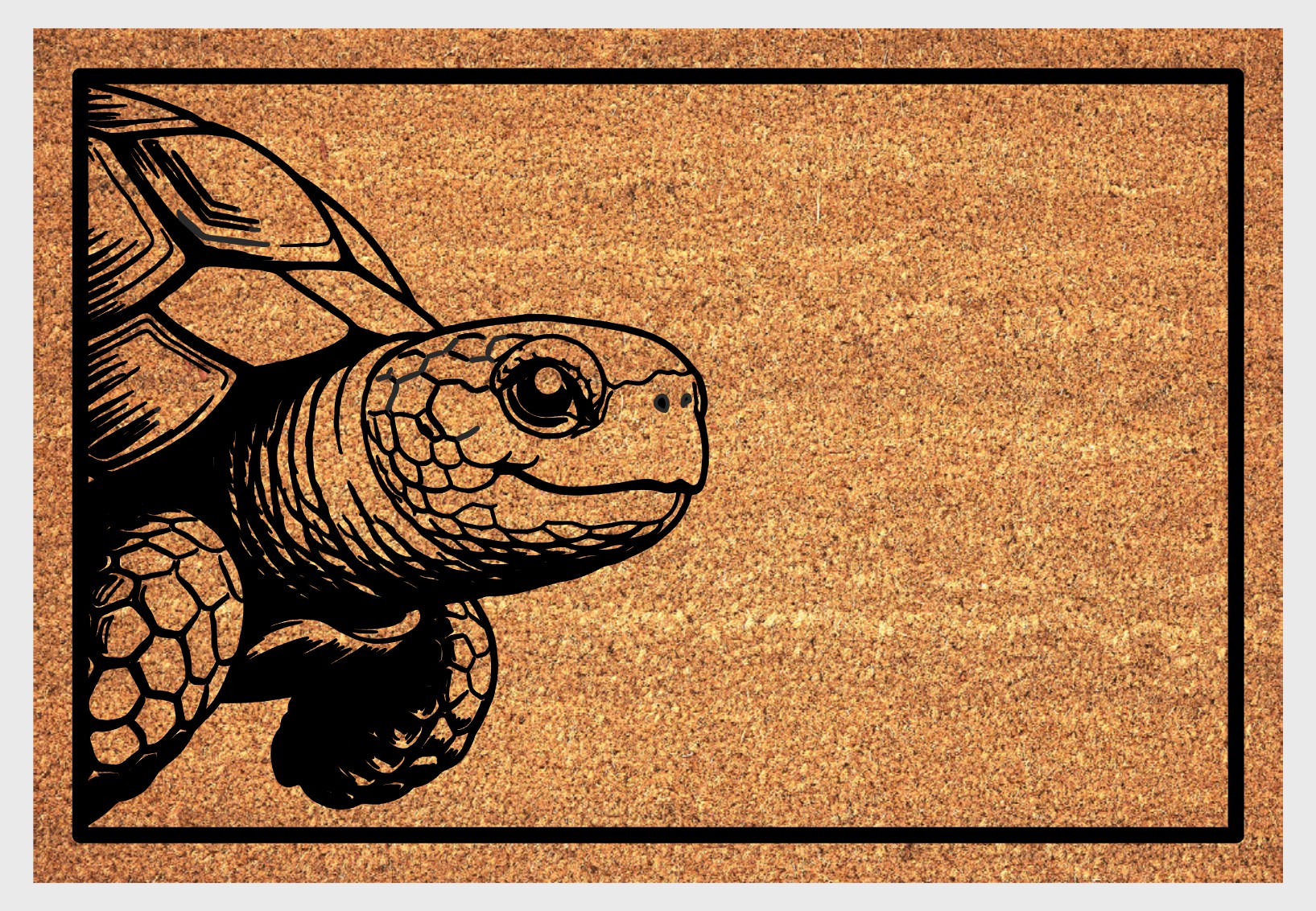 Peeking tortoise coir doormat #1 with peeping tortoise design