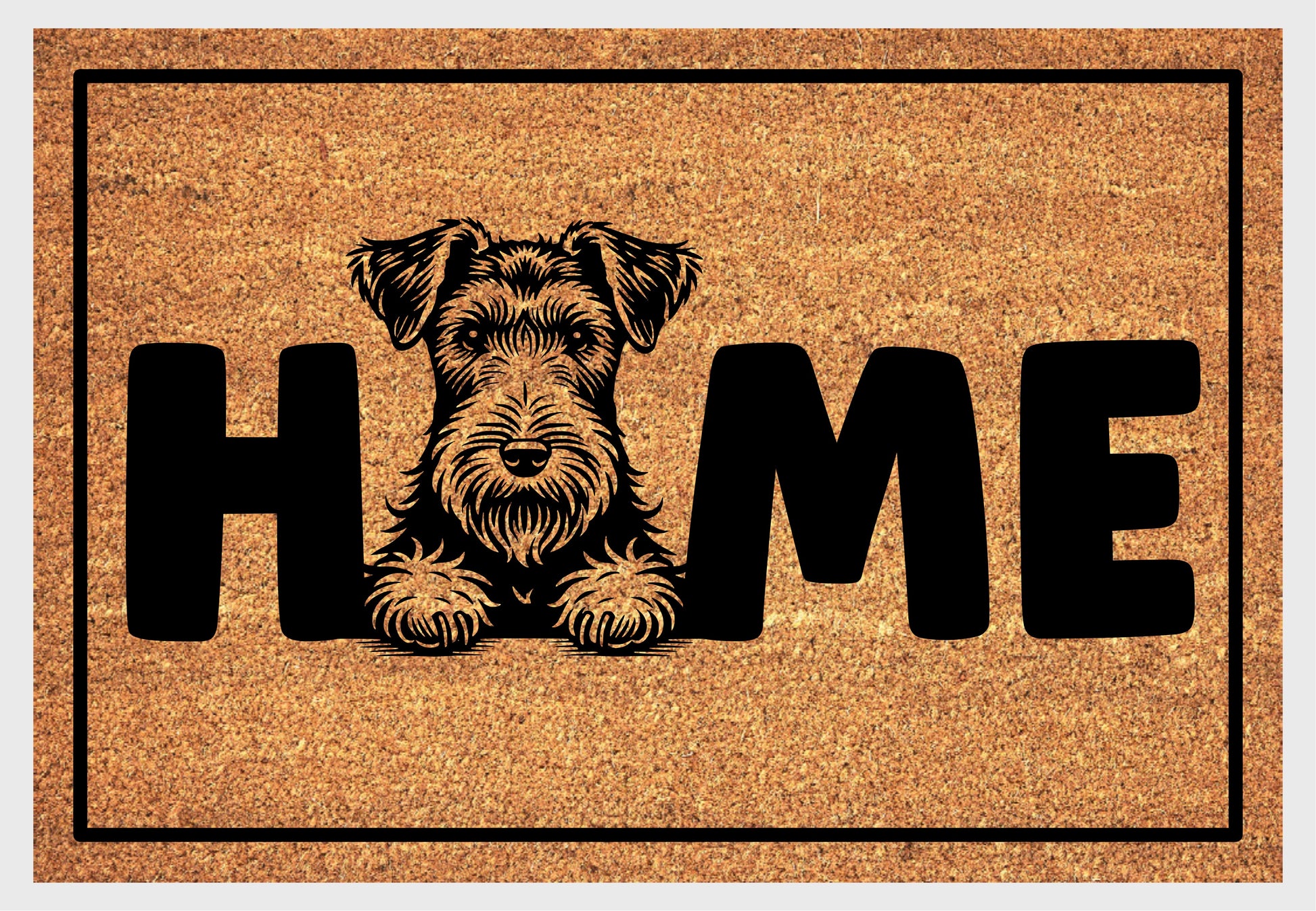 Welsh Terrier coir doormat #1 - breed-specific welcome mat with terrier design