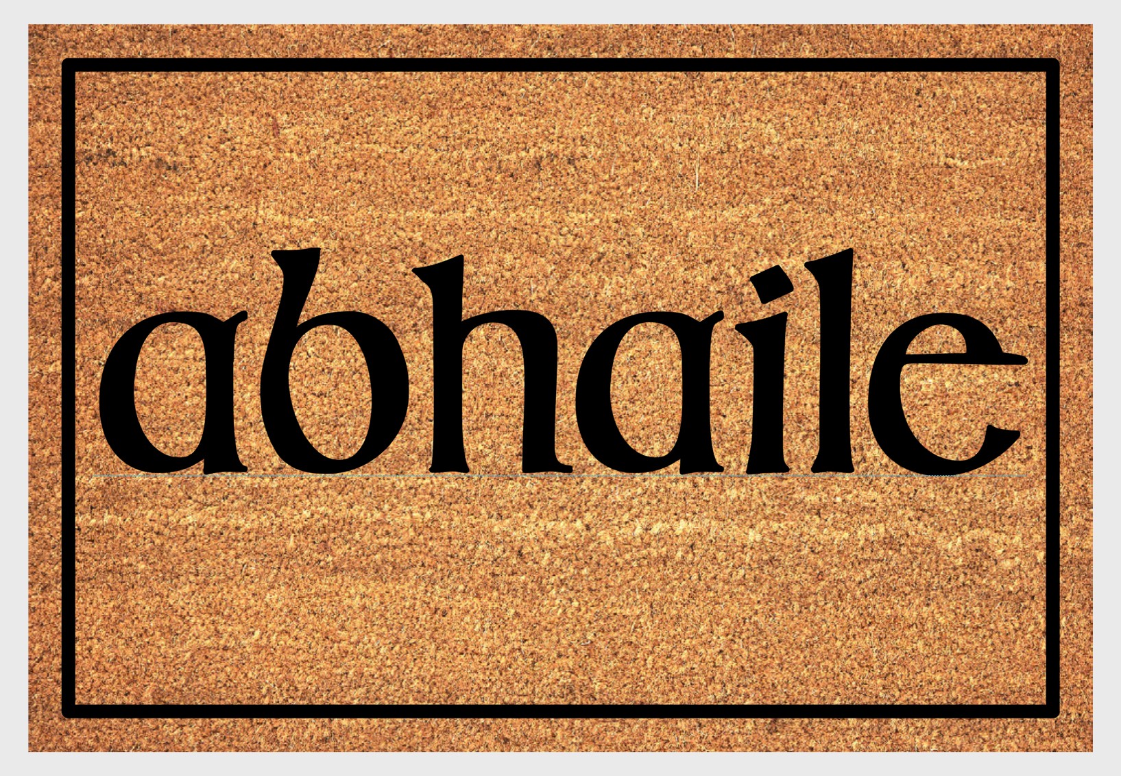 Abhaile doormat with Celtic Irish design in natural coir fiber
