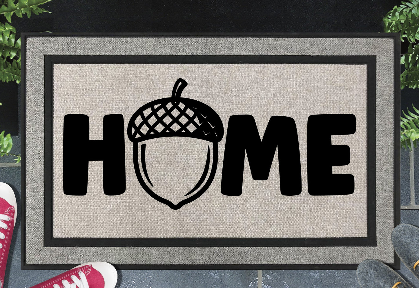 Acorn doormat, woven polyester with non-slip backing