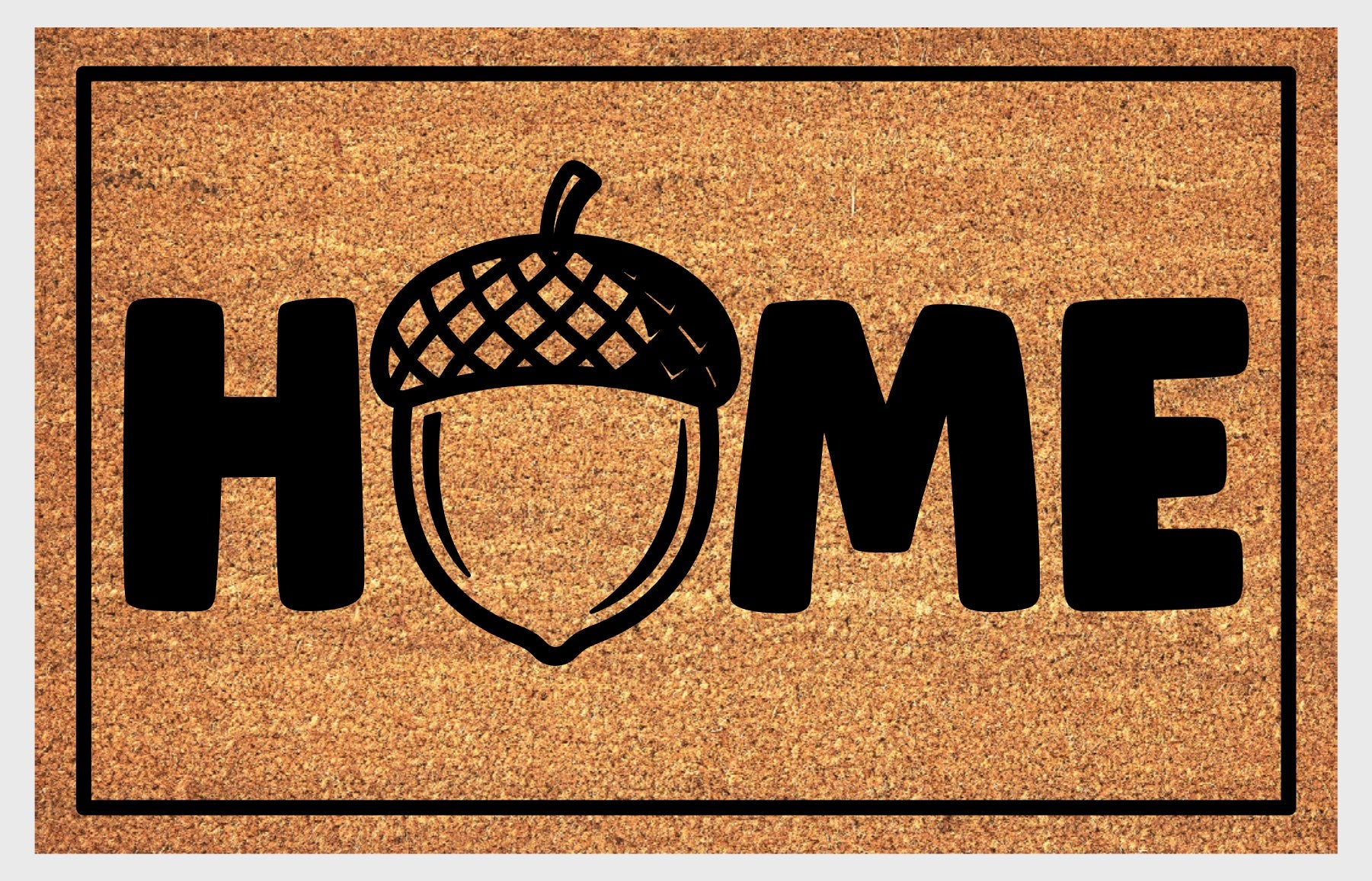 Oak tree doormat, natural fiber with non-slip backing