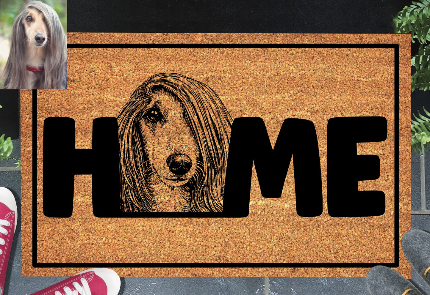 personalized Afghan Hound Doormat