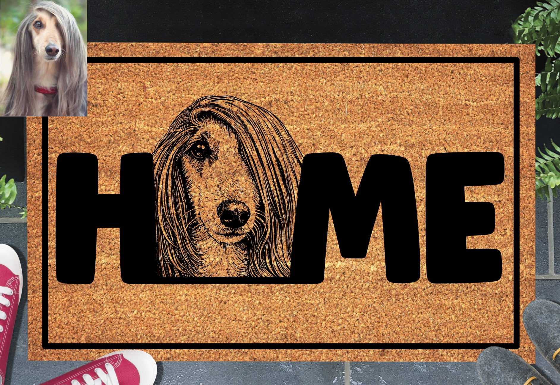 personalized Afghan Hound Doormat