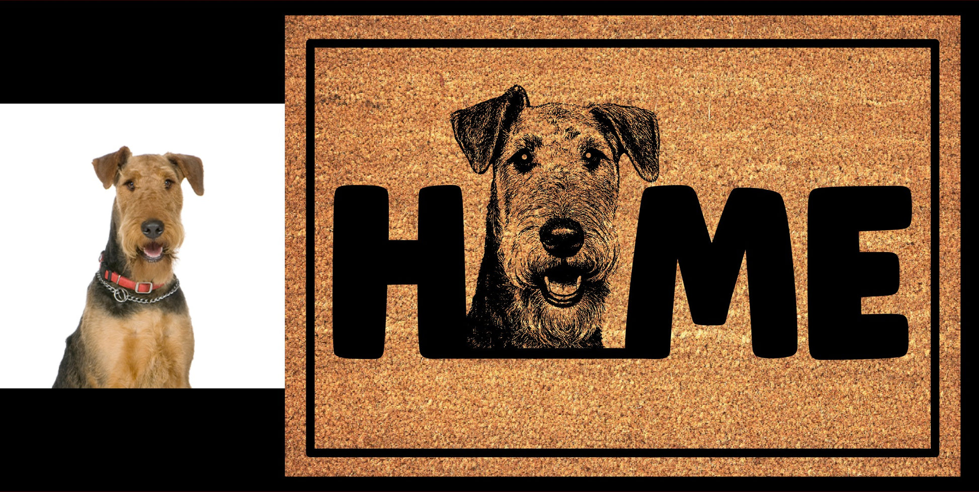 Custom Airedale Terrier doormat