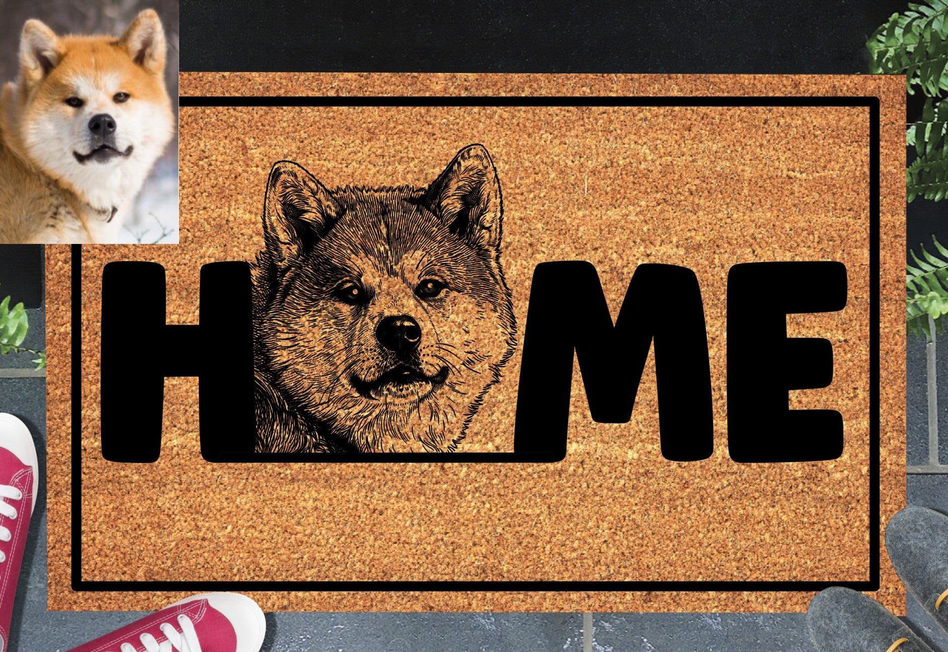 Personalized Pet Doormat - Akita Welcome mat
