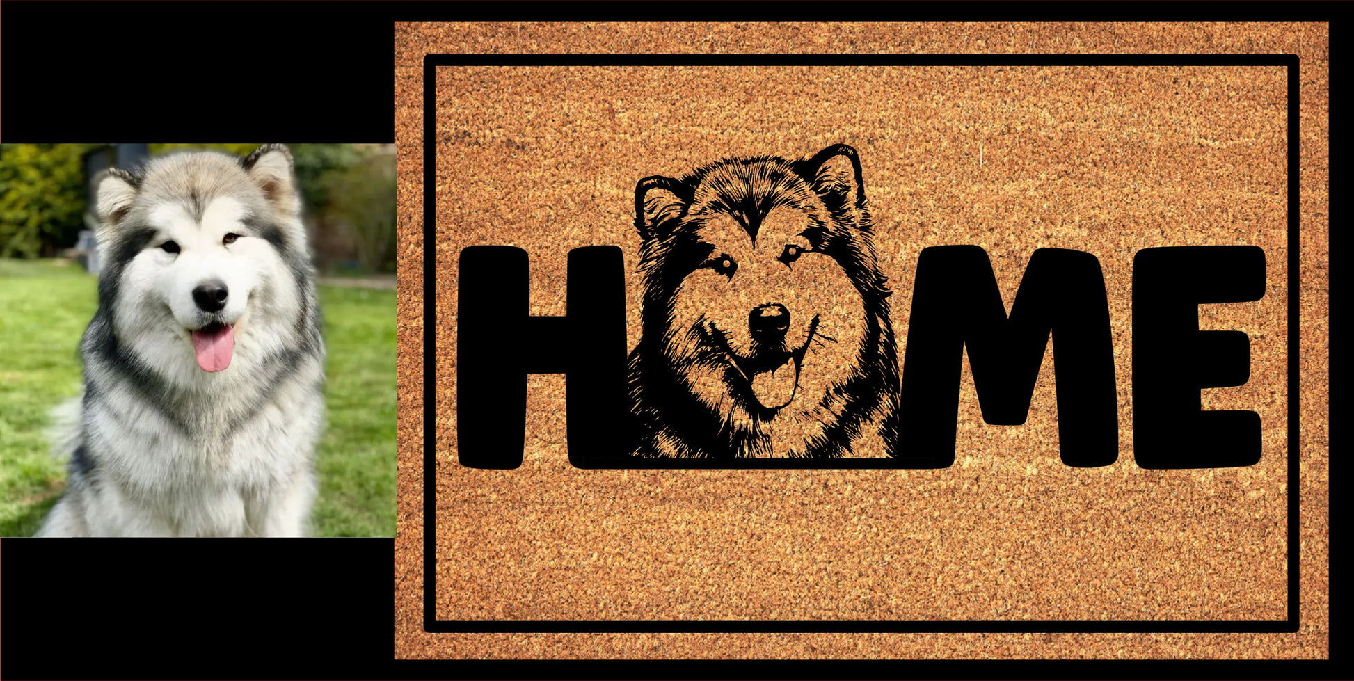 Custom Dog Doormat - Alaskan Malamute Welcome Mat