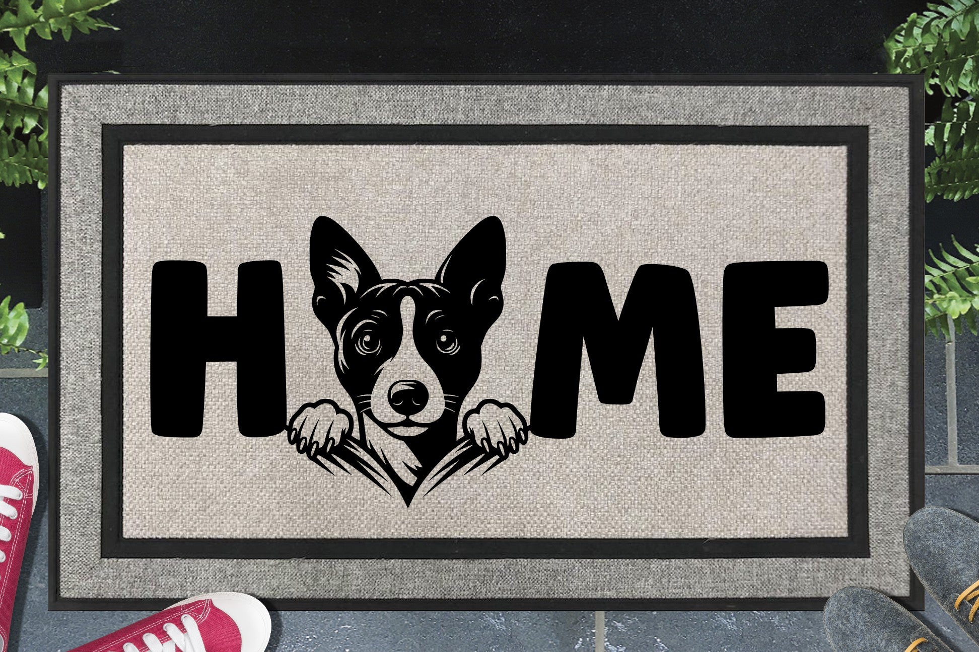 Basenji doormat #2 with HOME design 