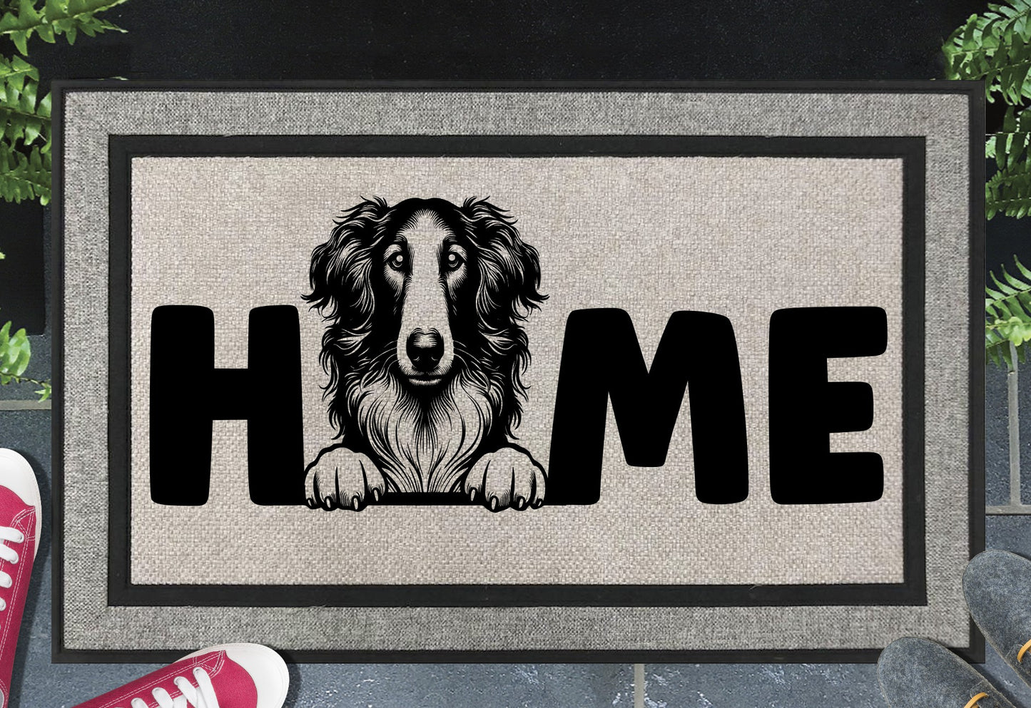 Borzoi Doormat #2 - All Weather - Borzoi Welcome Mat