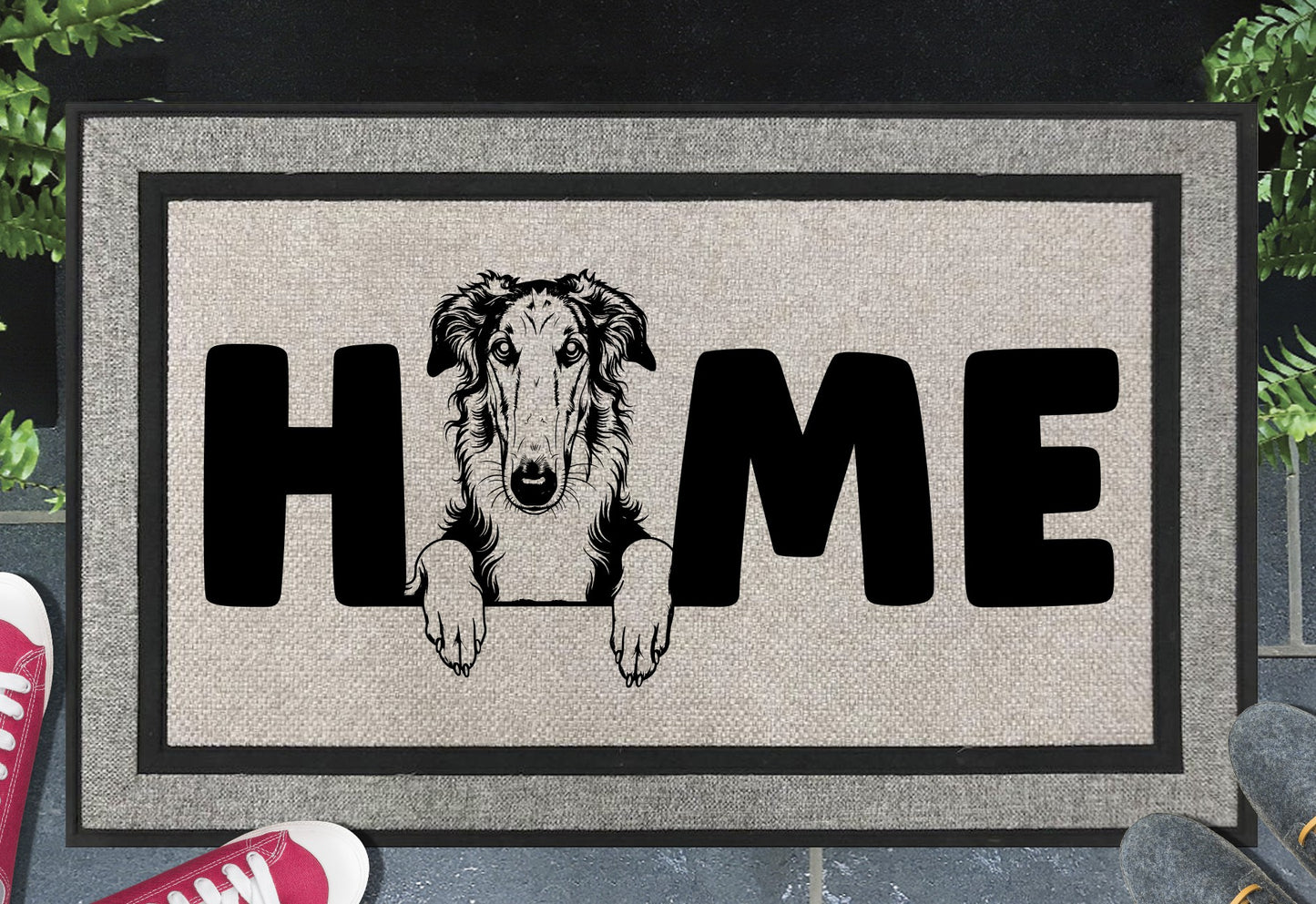 Borzoi Doormat #3 - All Weather - Borzoi Welcome Mat