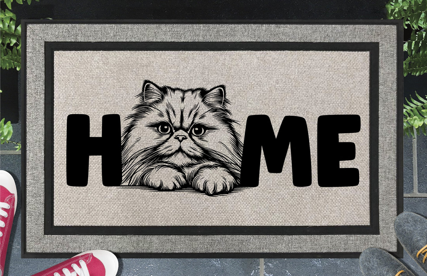 Persian Cat Doormat #4 - All Weather - Persian Cat Welcome Mat