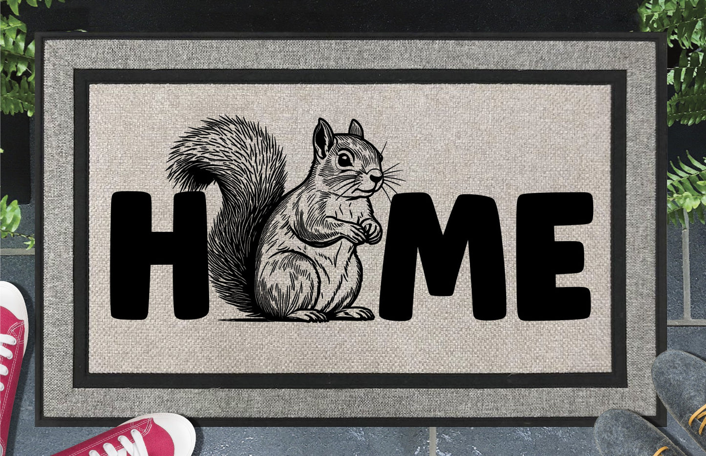 Squirrel Doormat #3 - All Weather - Squirrel Welcome Mat