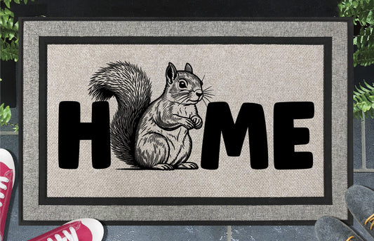 Squirrel Doormat #3 - All Weather - Squirrel Welcome Mat