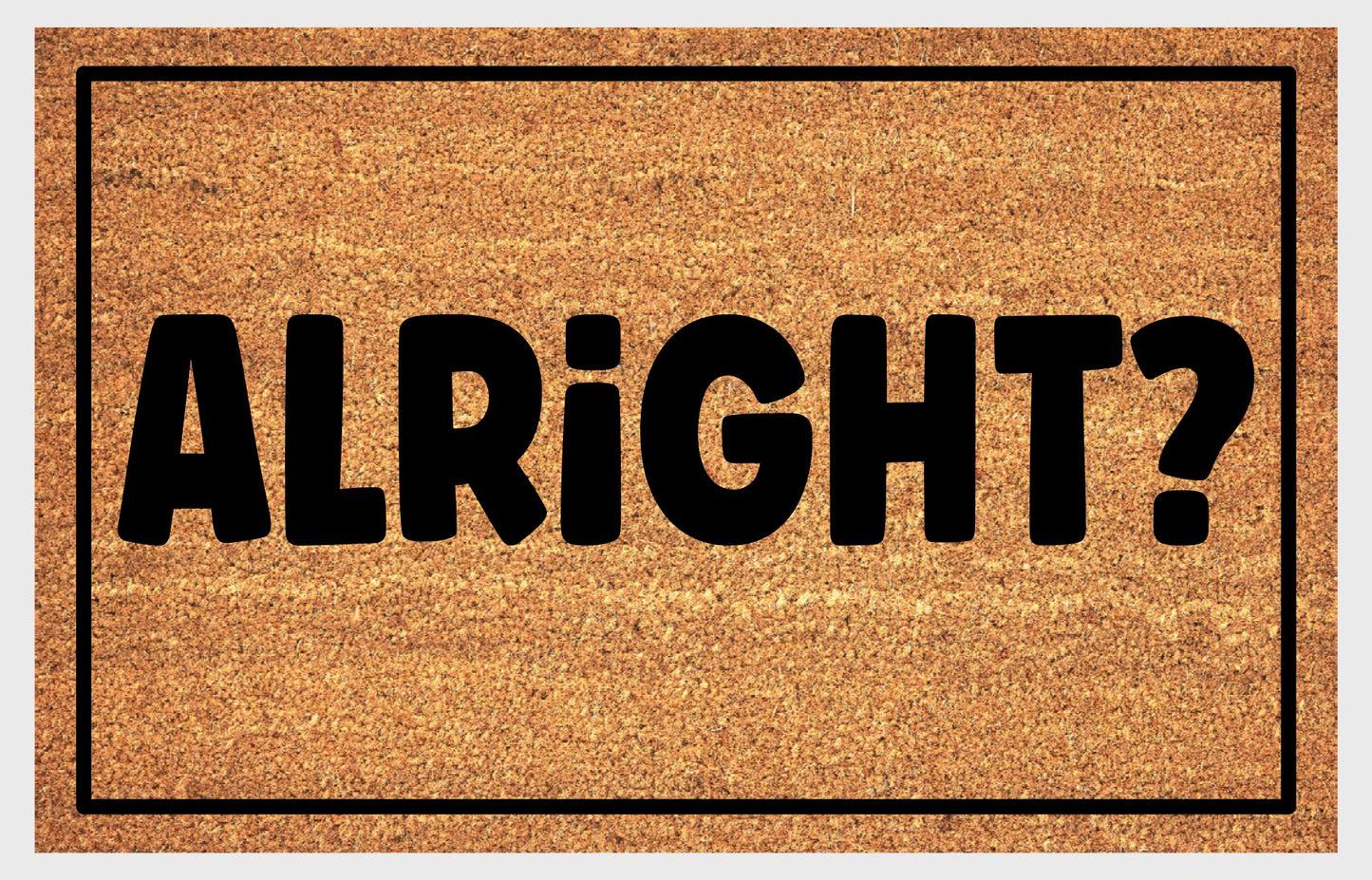 Alright British welcome mat flat lay – durable coir fiber with non-slip backing