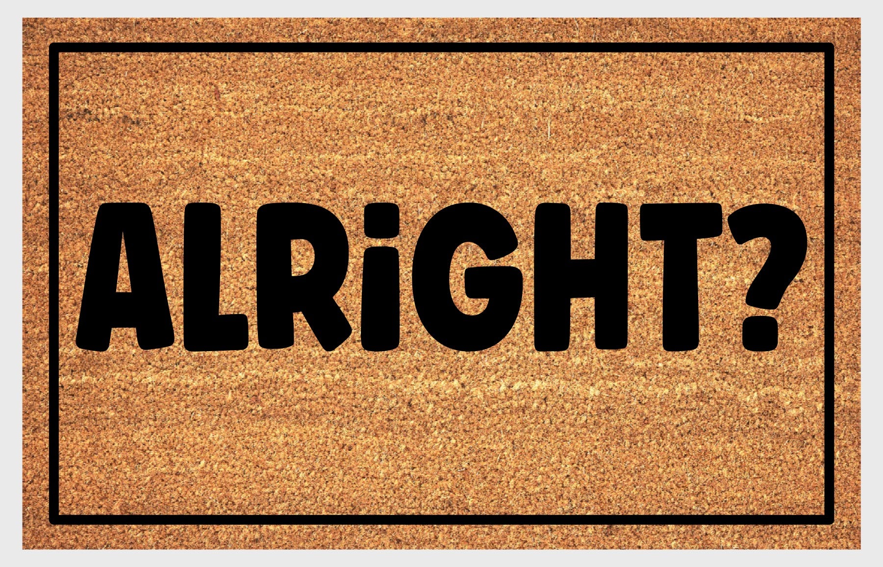 Alright British welcome mat flat lay – durable coir fiber with non-slip backing