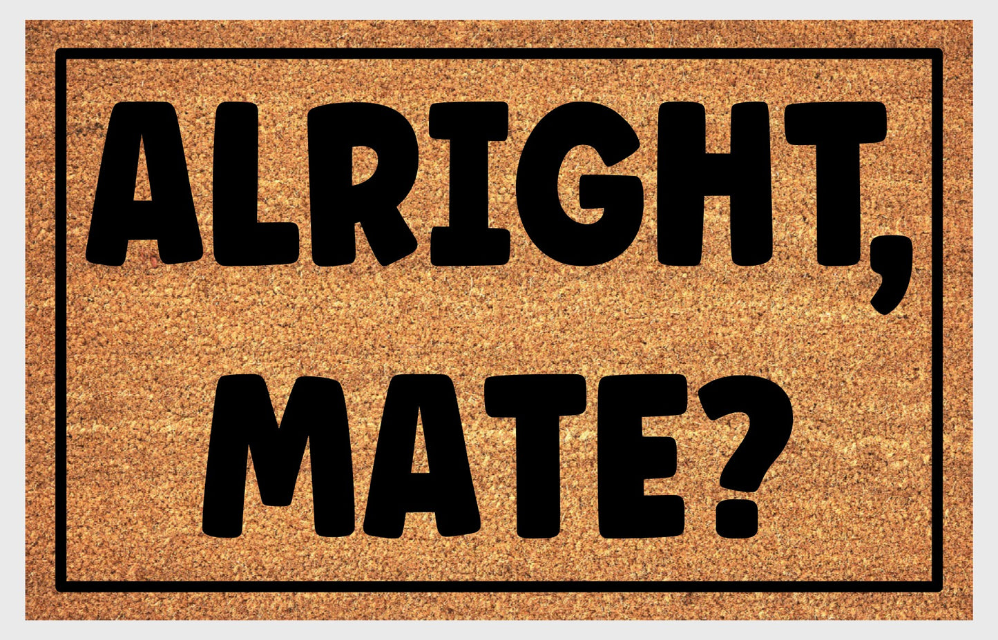 Alright Mate British welcome mat flat lay – durable coir fiber with non-slip backing