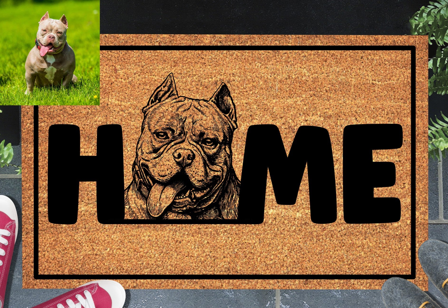 personalized pet photo doormat - American Bully Doormat