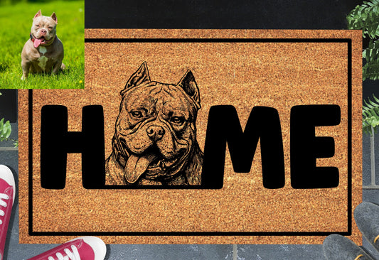 personalized pet photo doormat - American Bully Doormat