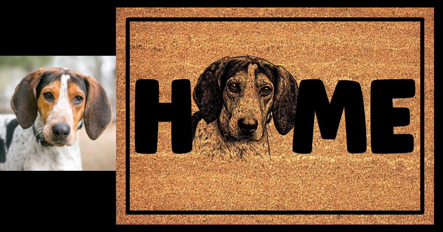 Custom pet doormat - American English Coonhound
