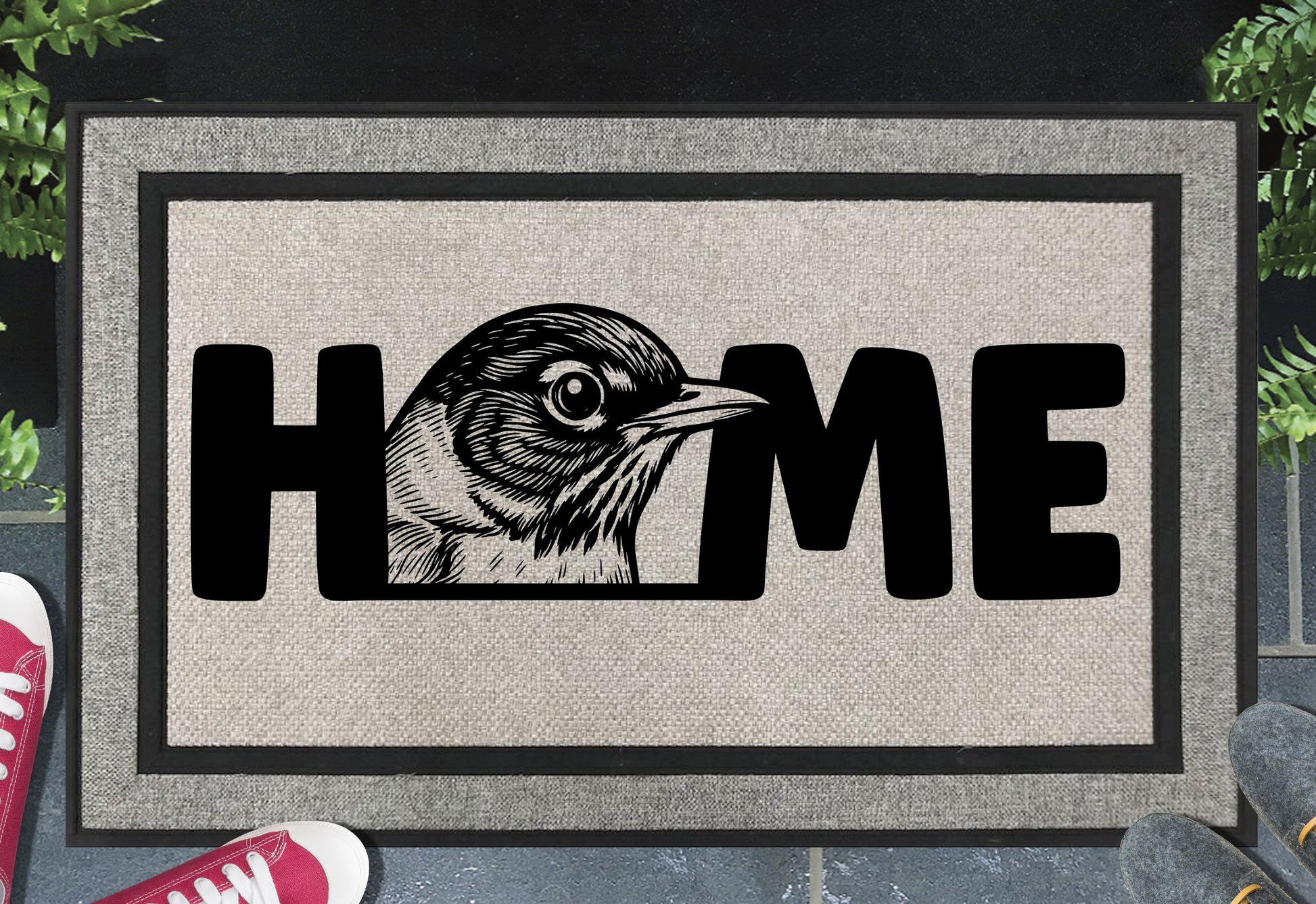 American Robin doormat #2 – UV-resistant woven polyester robin welcome mat