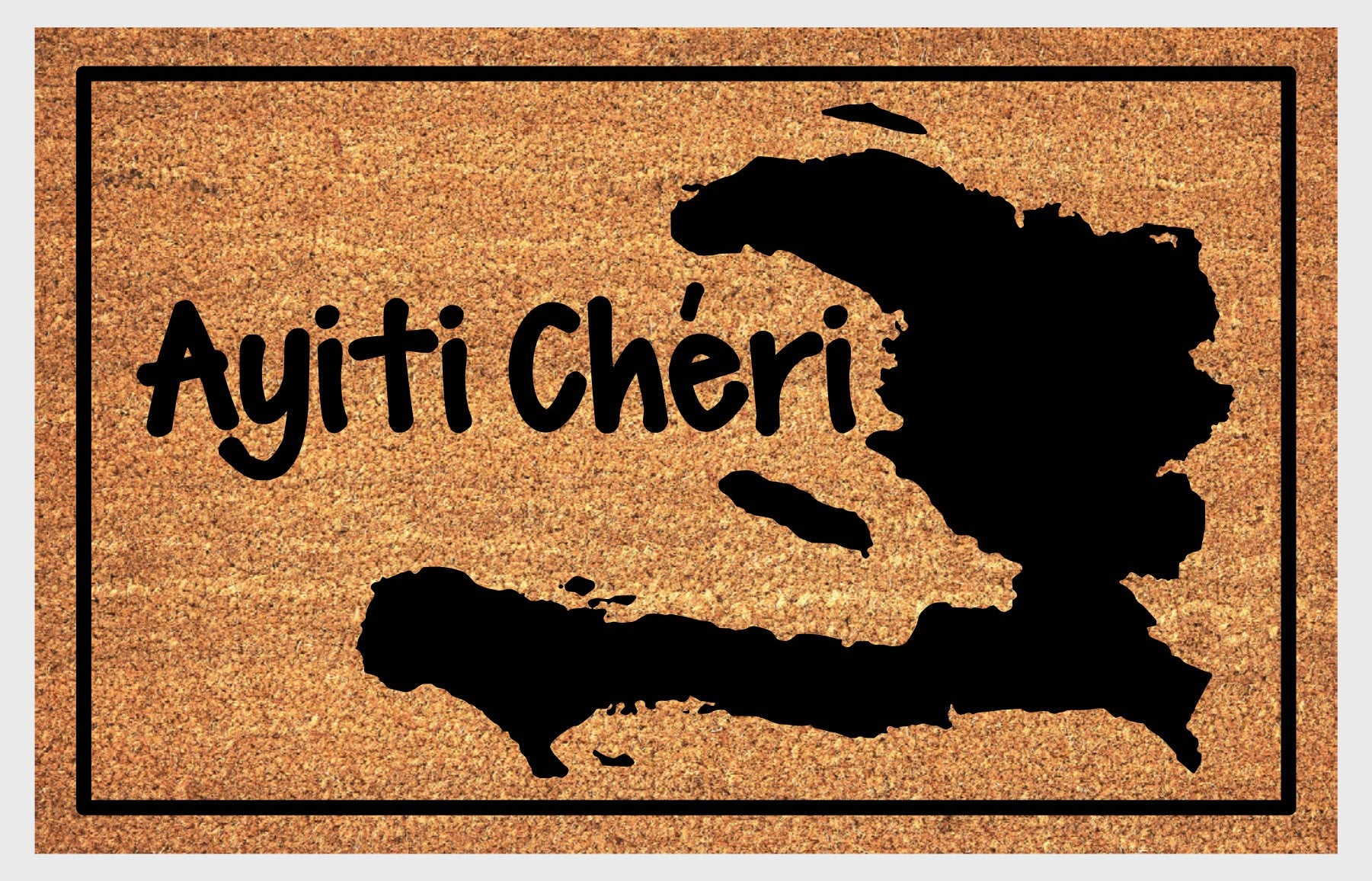 Ayiti Cheri doormat — Dear Haiti Haitian Creole welcome mat