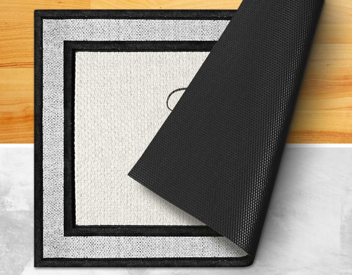 All weather doormat - woven polyester mat with non-slip backing 