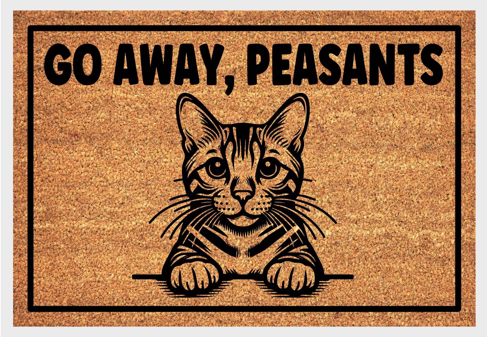Bengal Cat Go Away Peasants Doormat  - coir fiber mat