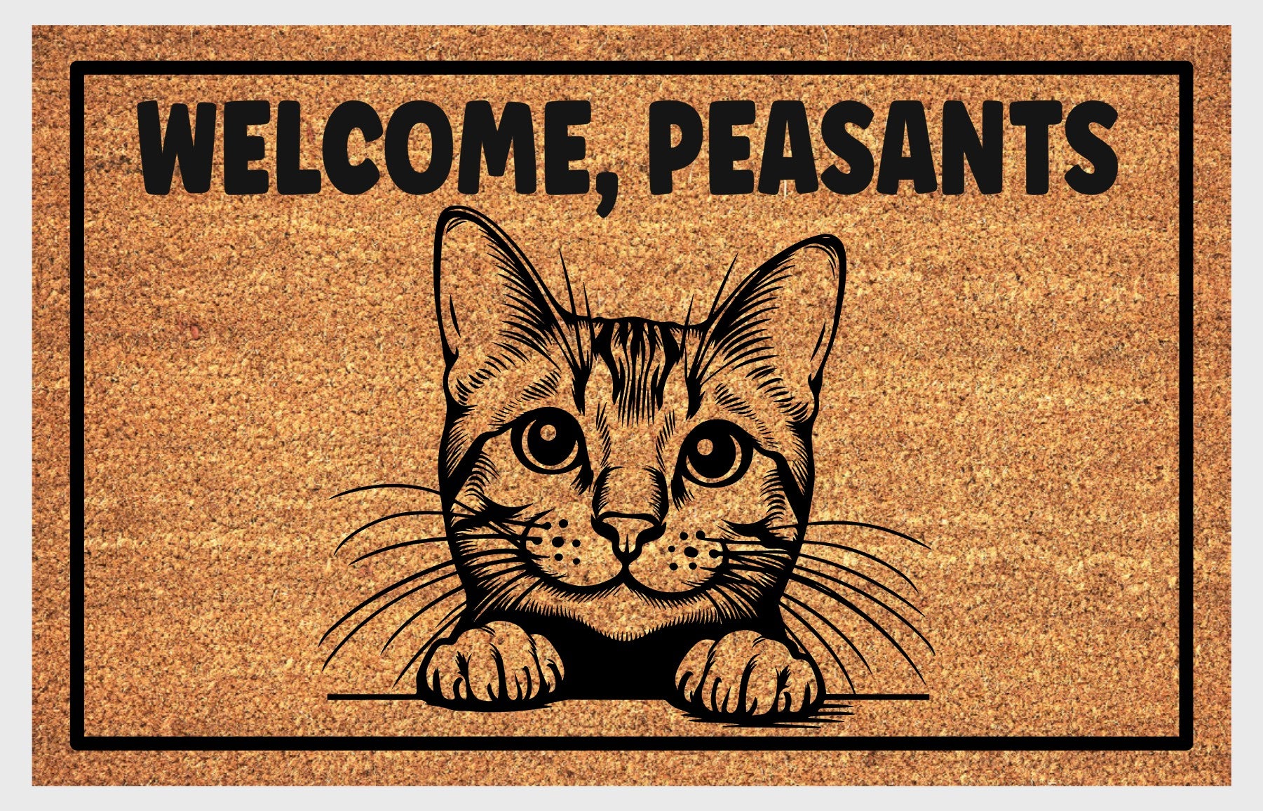 Bengal Cat Welcome Peasants Doormat #1 - welcome mat with non-slip backing