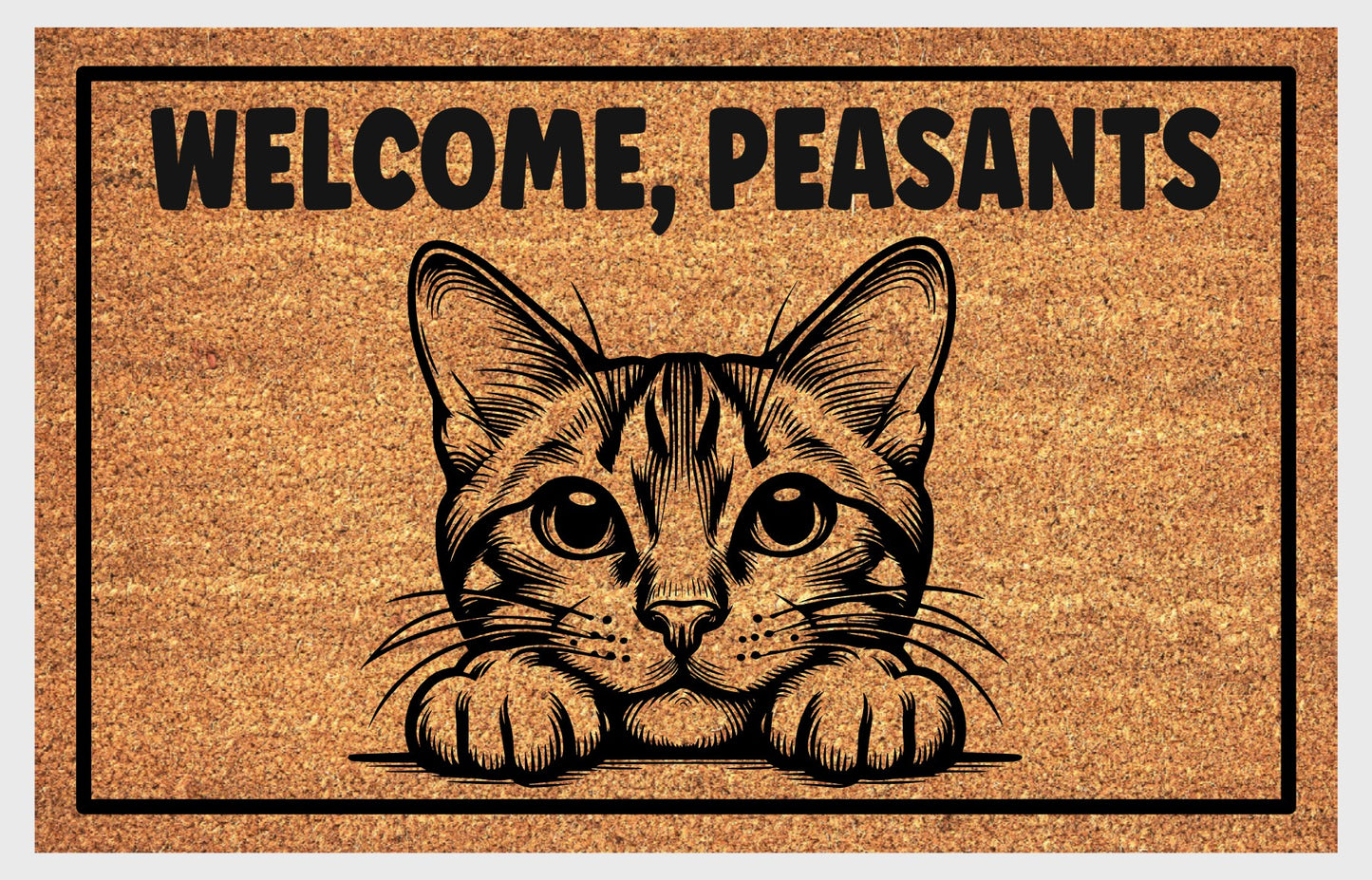 Bengal Cat Welcome Peasants Doormat #2 - welcome mat with non-slip backing
