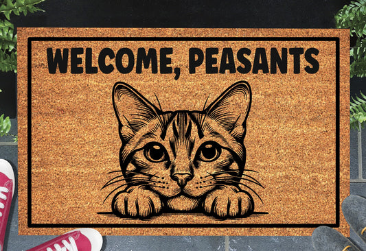 Bengal Cat Welcome Peasants Doormat #2 - welcome mat with non-slip backing