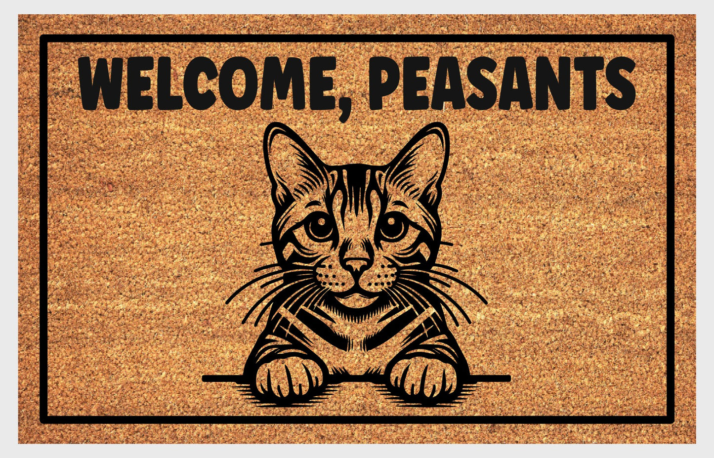 Bengal Cat Welcome Peasants Doormat #3 - welcome mat with non-slip backing