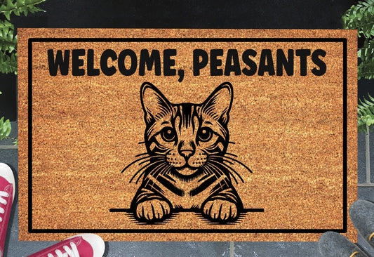 Bengal Cat Welcome Peasants Doormat #3 - welcome mat with non-slip backing