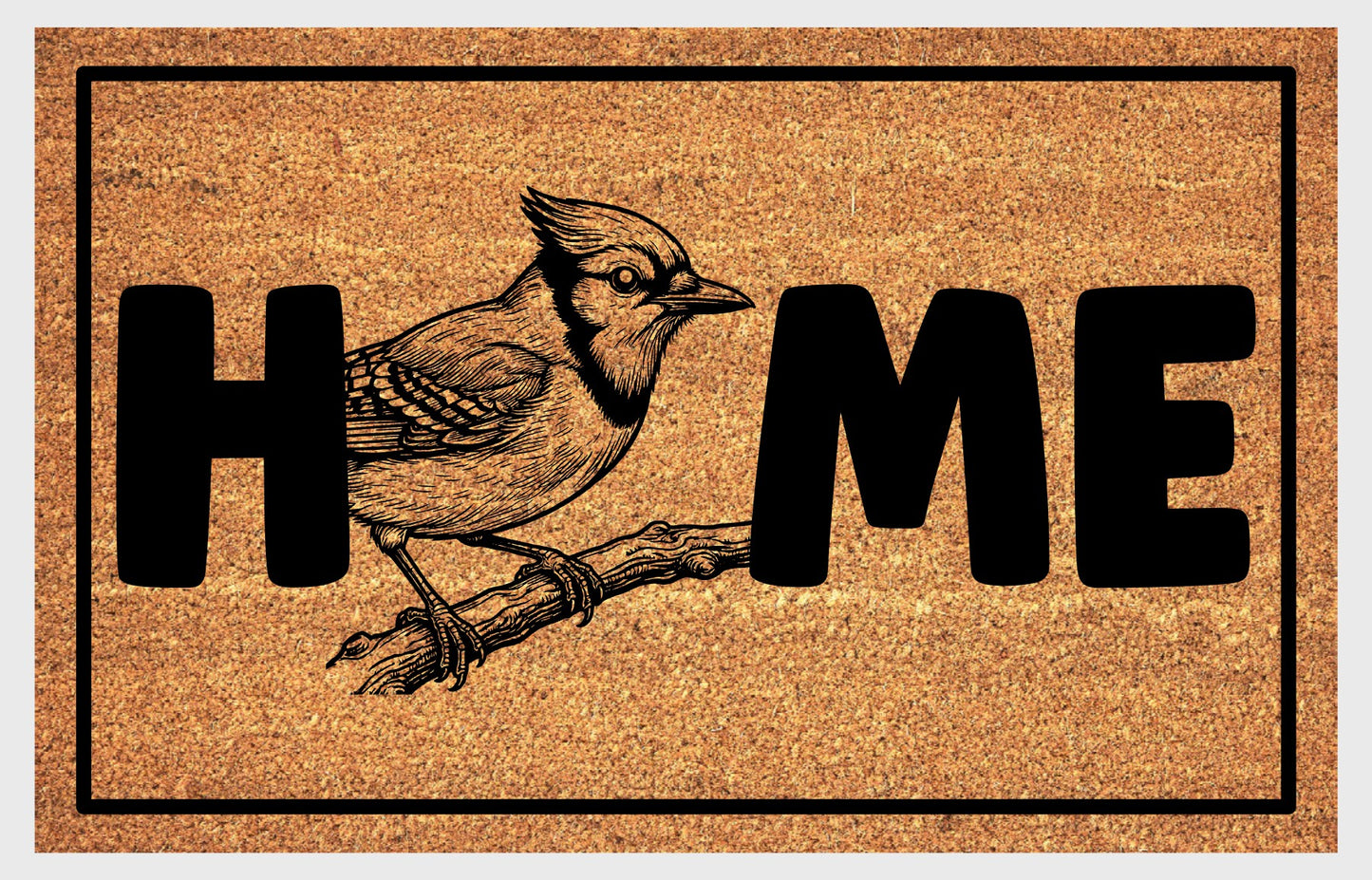 Blue Jay welcome mat flat lay – durable coir fiber with non-slip backing