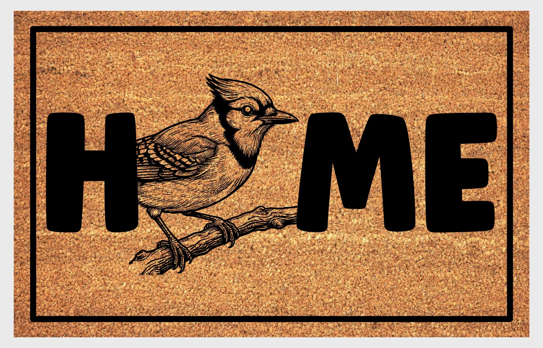 Blue Jay welcome mat flat lay – durable coir fiber with non-slip backing