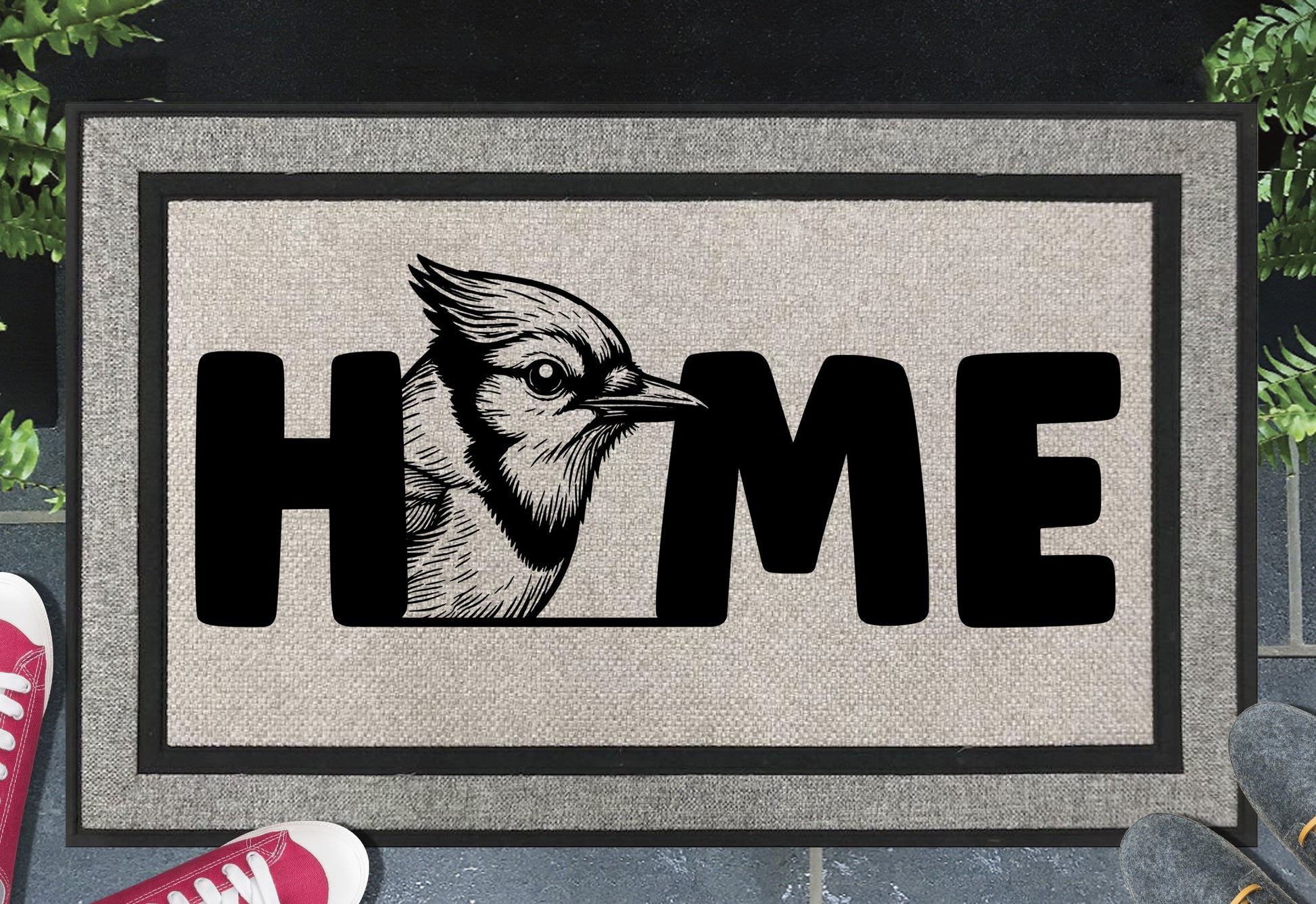 Blue Jay all-weather doormat #2 – UV-resistant woven polyester jaybird welcome mat