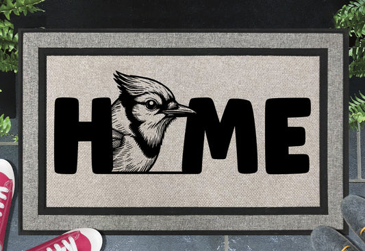 Blue Jay all-weather doormat #2 – UV-resistant woven polyester jaybird welcome mat