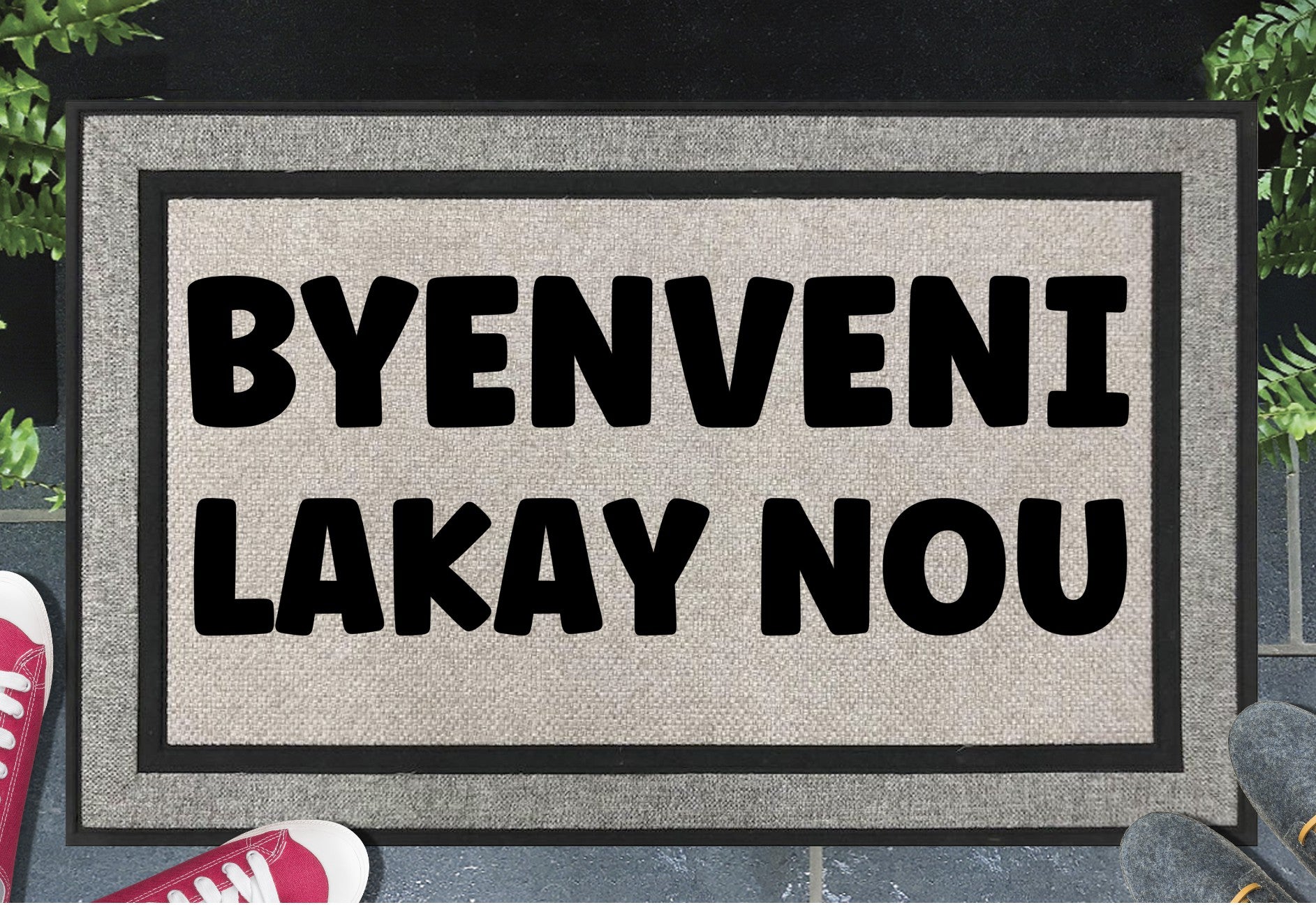 Byenveni Lakay Nou all-weather Haitian Creole doormat