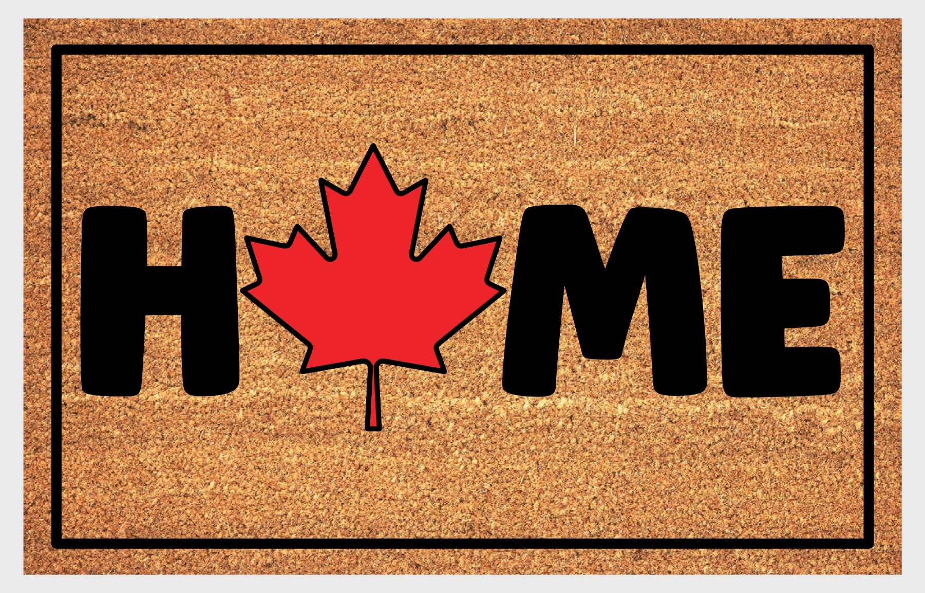 Canadian Maple Leaf welcome mat flat lay – durable coir fiber with non-slip backing