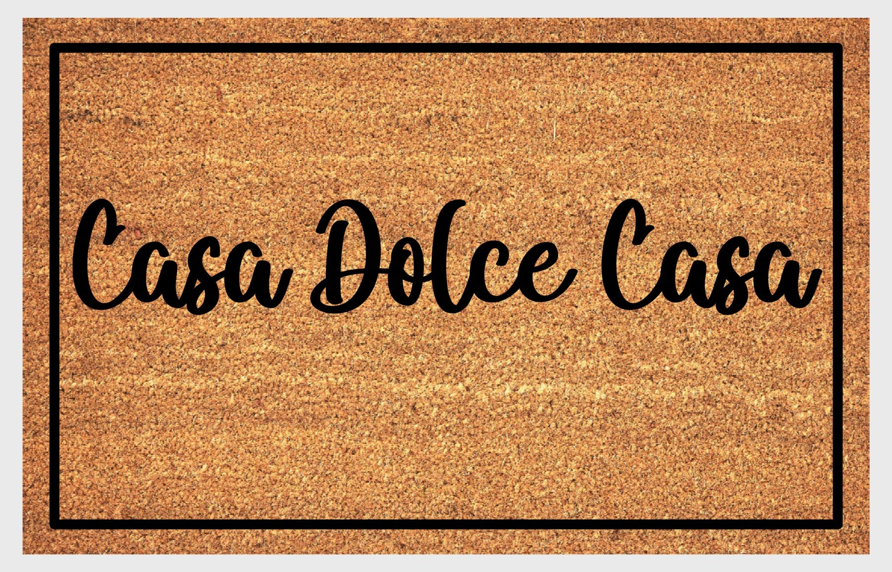 Casa Dolce Casa Italian welcome mat flat lay – durable coir fiber with non-slip backing
