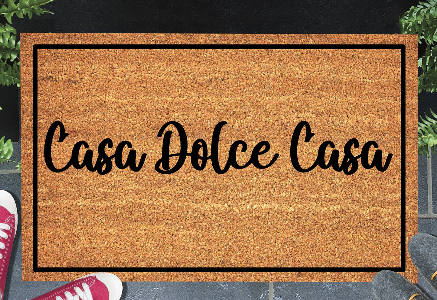 Casa Dolce Casa Italian home sweet home doormat in entryway – natural coir welcome mat