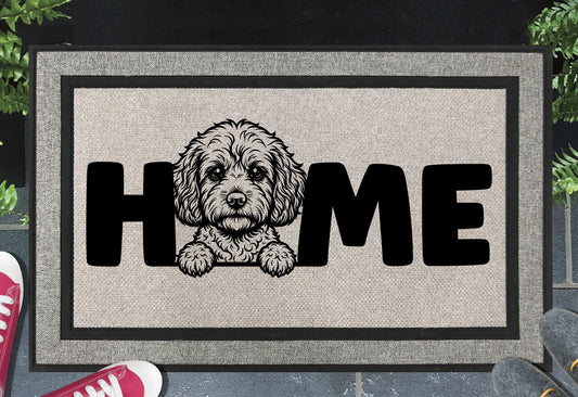 Cavapoo doormat – heavy-duty woven polyester with UV-resistant design