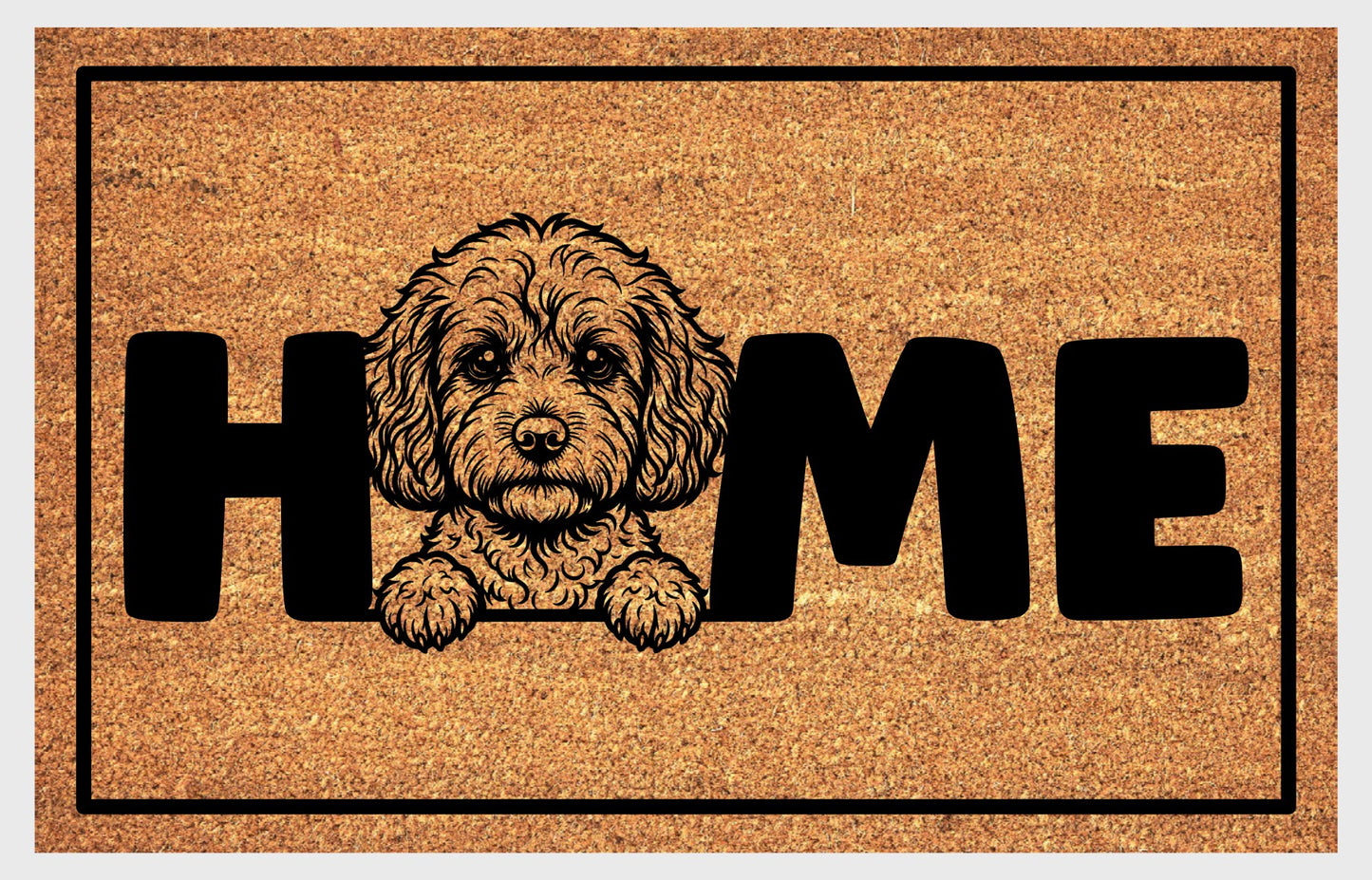 Cavapoo doormat close-up texture detail
