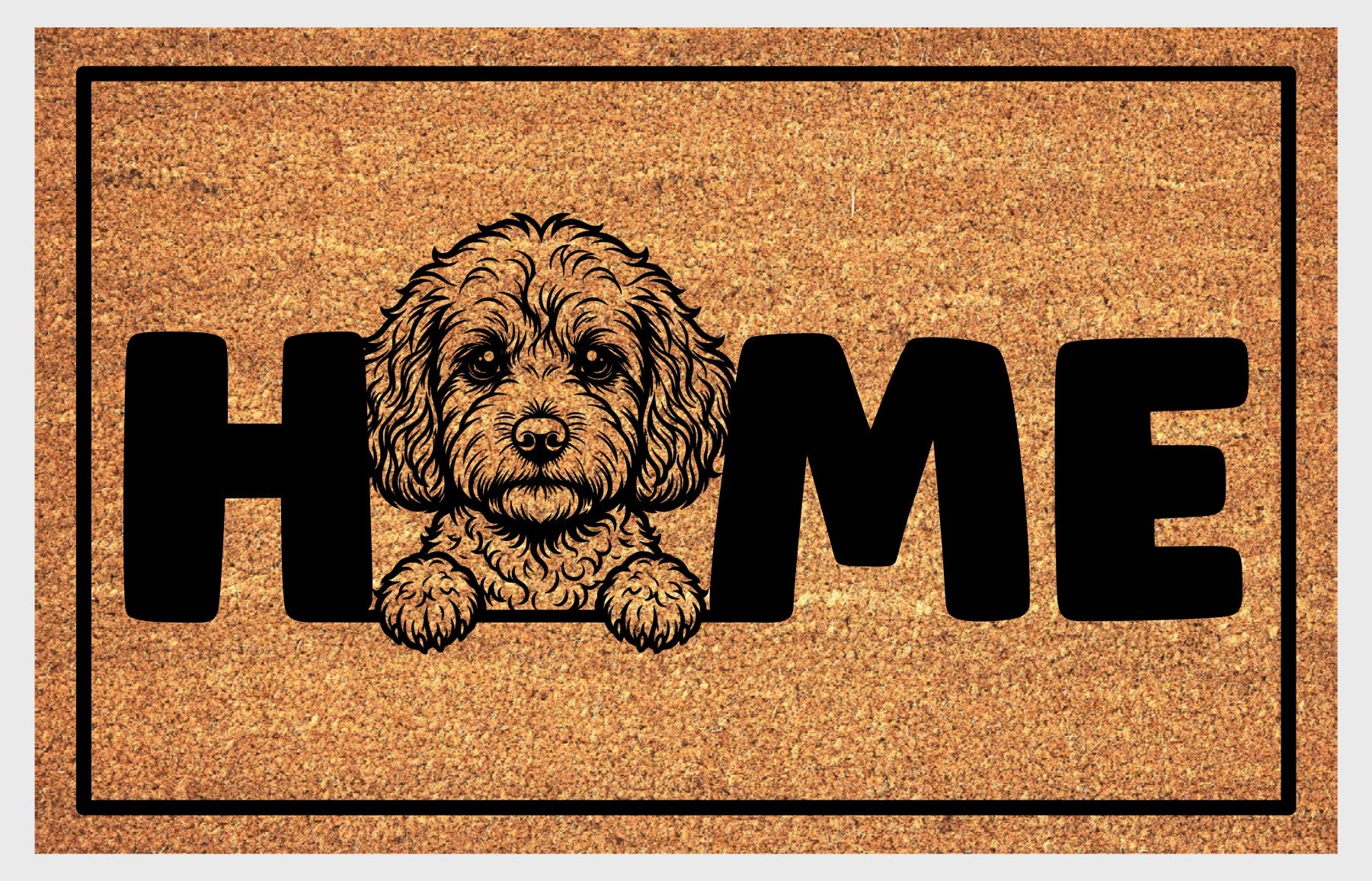 Cavapoo doormat close-up texture detail