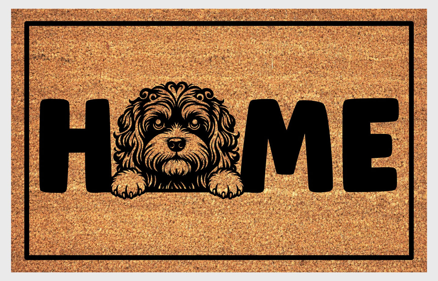 Cavapoo doormat #2 close-up texture detail