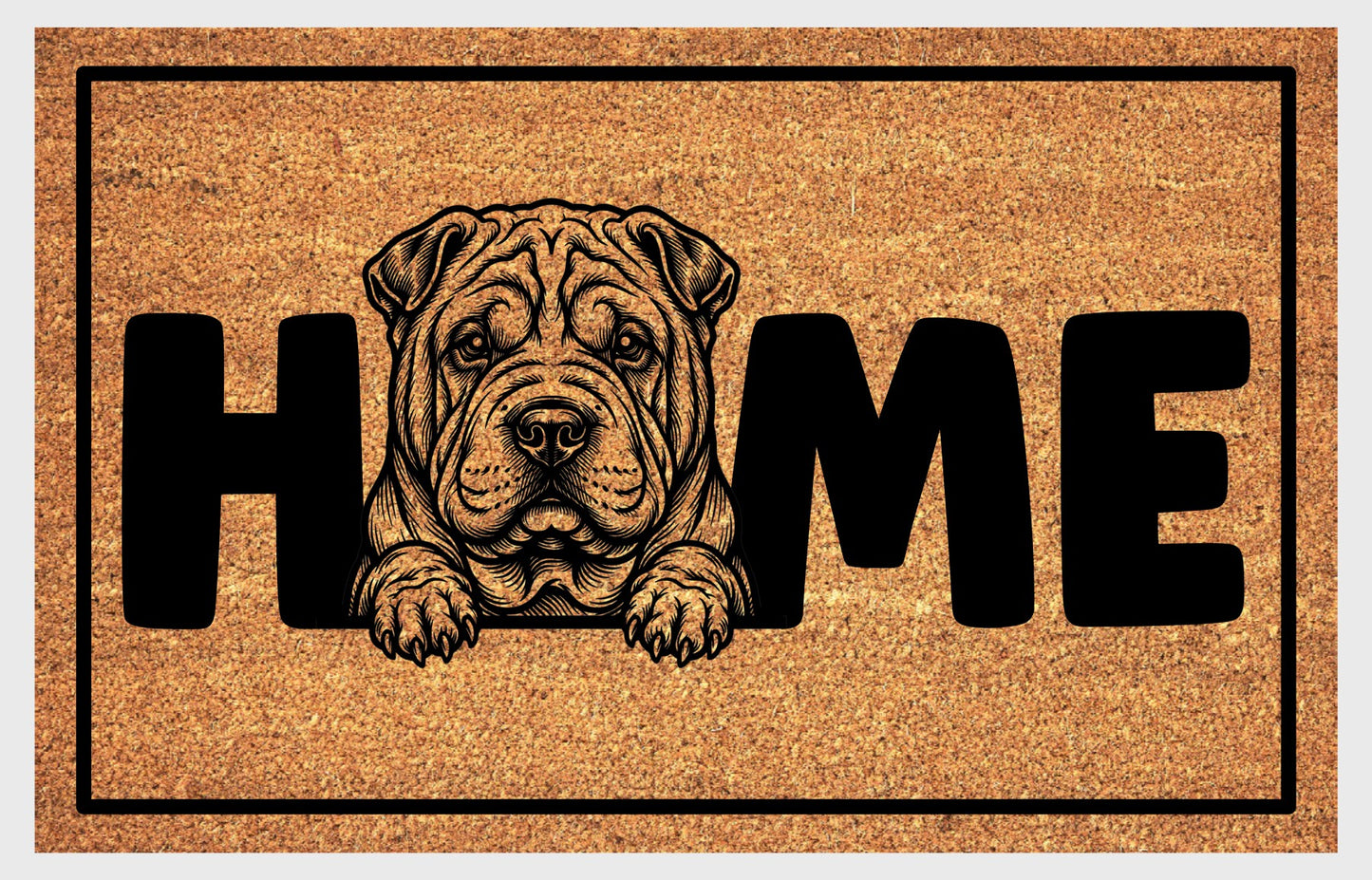 Chinese Shar-Pei doormat close-up texture detail