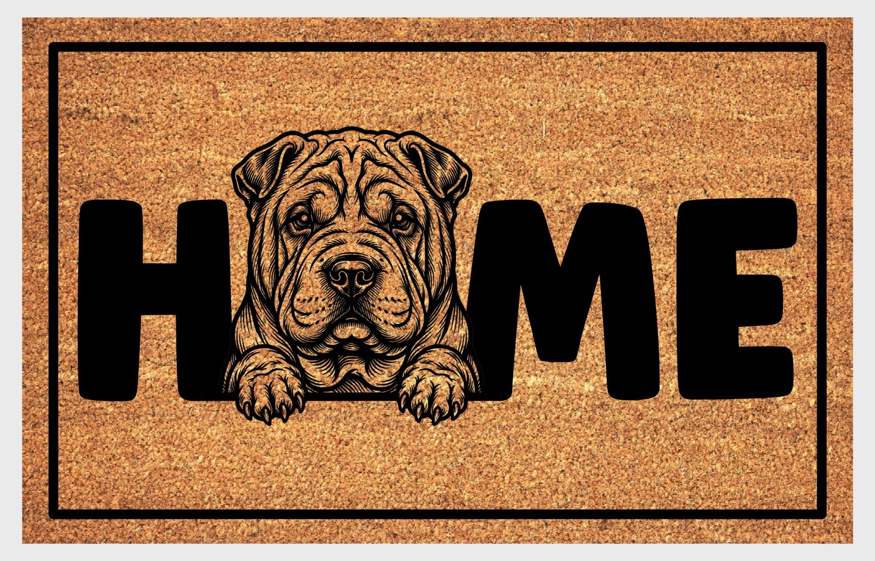 Chinese Shar-Pei doormat close-up texture detail