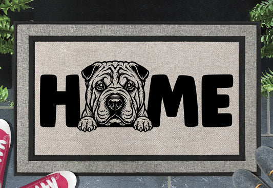 Chinese Shar-Pei doormat #2 – heavy-duty woven polyester with UV-resistant design