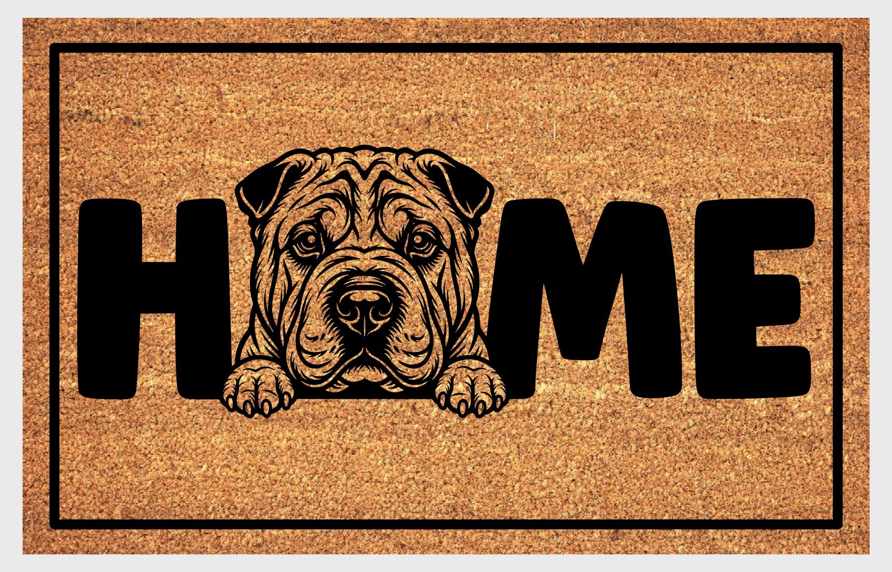 Chinese Shar-Pei doormat #2 close-up texture detail
